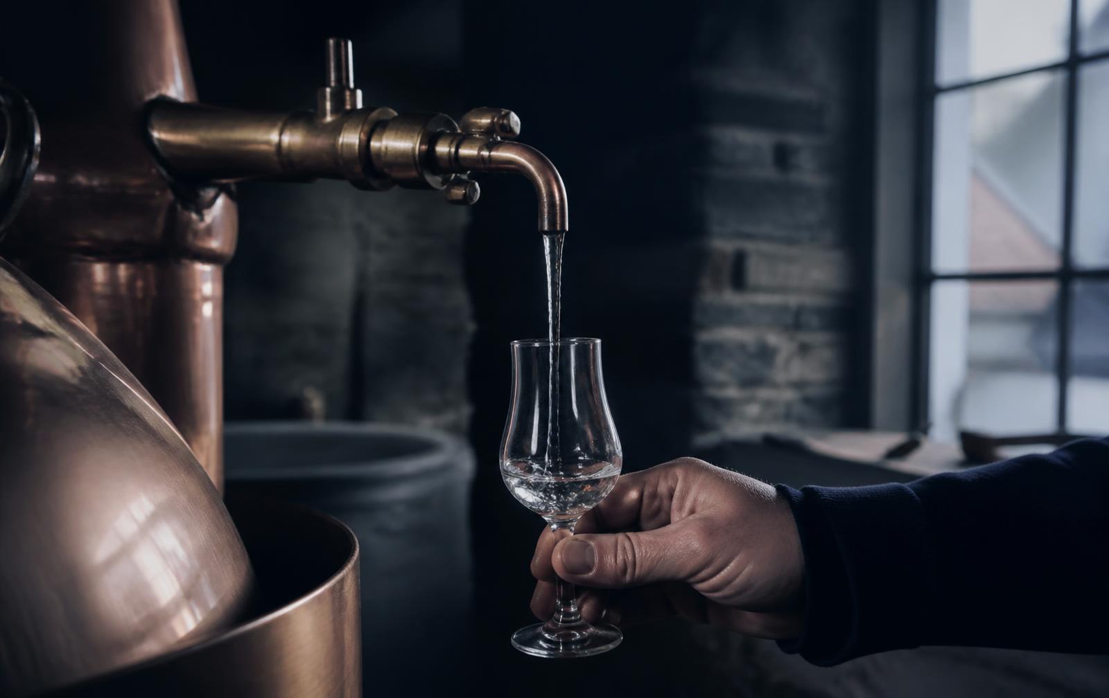 The hearts cut running from the copper still